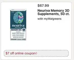 Walgreens Neuriva Memory 3D Supplements, 50 ct offer