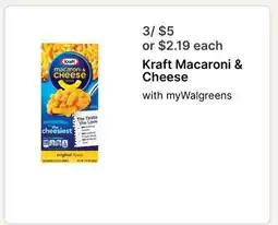 Walgreens Kraft Macaroni & Cheese with offer