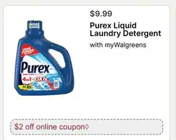 Walgreens Purex Liquid Laundry Detergent offer