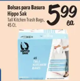El Super Hippo Sak Tall Kitchen Trash Bags offer