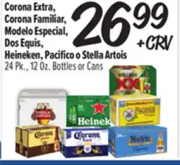 El Super Corona Extra, Corona Familiar, Modelo Especial, Dos Equis, Heineken, Pacifico o Stella Artois offer