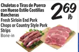 El Super Fresh Fresh Sirloin End Pork Chops or Country Style Pork Strips offer