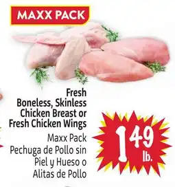 Foodmaxx Fresh Boneless, Skinless Chicken Breast or Fresh Chicken Wings offer