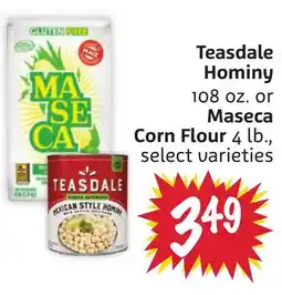 Foodmaxx Teasdale Hominy 108 oz. or Maseca Corn Flour 4 lb offer