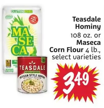 Foodmaxx Teasdale Hominy 108 oz. or Maseca Corn Flour 4 lb offer