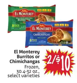 Foodmaxx El Monterey Burritos or Chimichangas offer