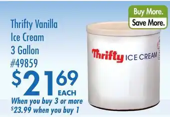 Smart & Final Thrifty Vanilla Ice Cream offer