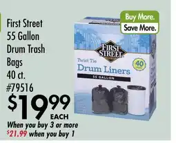 Smart & Final First Street 55 Gallon Drum Trash Bags offer