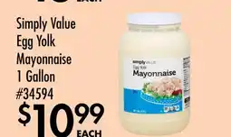 Smart & Final Simply Value Egg Yolk Mayonnaise offer