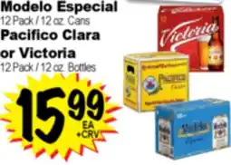 Superior Grocers Modelo Especial 12 Pack / 12 oz. Cans Pacifico Clara or Victoria 12 Pack / 12 oz. Bottles offer