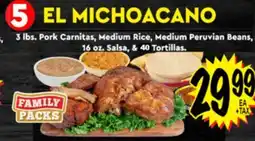 Superior Grocers 3 lbs. Pork Carnitas, Medium Rice, Medium Peruvian Beans, 16 oz. Salsa, & 40 Tortillas offer