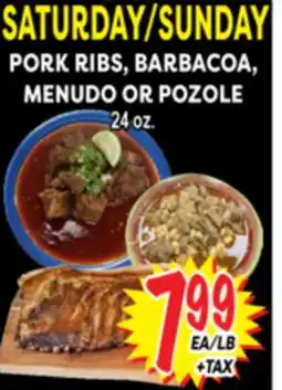 Superior Grocers PORK RIBS, BARBACOA, MENUDO OR POZOLE offer