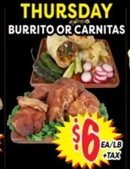 Superior Grocers BURRITO OR CARNITAS offer