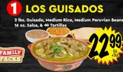 Superior Grocers 2 lbs. Guisado, Medium Rice, Medium Peruvian Beans 16 oz. Salsa, & 40 Tortillas offer