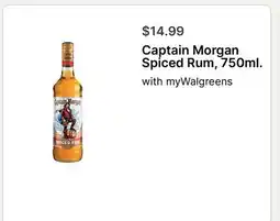 Walgreens Captain Morgan Spiced Rum, 750ml offer