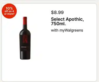 Walgreens Select Apothic, 750ml offer