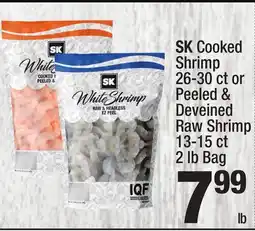 Super King Markets SK Cooked Shrimp 26-30 ct or Peeled & Deveined Raw Shrimp 13-15 ct offer
