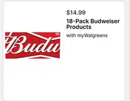 Walgreens 18-Pack Budweiser Products offer