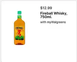 Walgreens Fireball Whisky, 750ml offer
