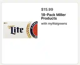 Walgreens 18-Pack Miller Products offer
