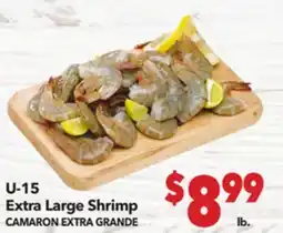 Vallarta Supermarkets U-15 Extra Large Shrimp/CAMARON EXTRA GRANDE offer