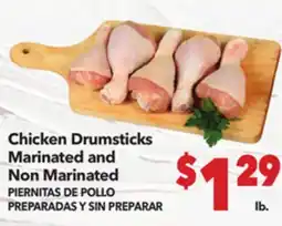 Vallarta Supermarkets Chicken Drumsticks Marinated and Non Marinated / PIERNITAS DE POLLO PREPARADAS Y SIN PREPARAR offer