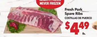 Vallarta Supermarkets Fresh Pork Spare Ribs/COSTILLAS DE PUERCO offer