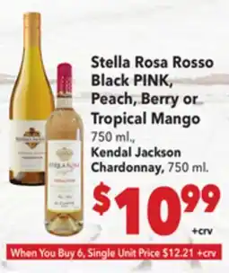 Vallarta Supermarkets Stella Rosa Rosso Black PINK, Peach, Berry or Tropical Mango offer