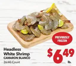 Vallarta Supermarkets Headless White Shrimp/CAMARON BLANCO offer