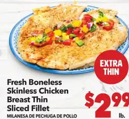 Vallarta Supermarkets Fresh Boneless Skinless Chicken Breast Thin Sliced Fillet / MILANESA DE PECHUGA DE POLLO offer