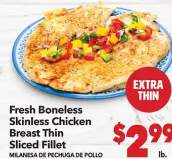 Vallarta Supermarkets Fresh Boneless Skinless Chicken Breast Thin Sliced Fillet / MILANESA DE PECHUGA DE POLLO offer