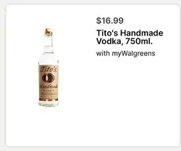 Walgreens Tito's Handmade Vodka, 750ml offer