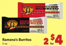 Vallarta Supermarkets Ramona's Burritos offer