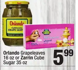 Super King Markets Orlando Grapeleaves 16 oz or Zarrin Cube Sugar 35 oz offer