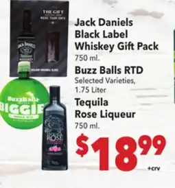 Vallarta Supermarkets Jack Daniels Black Label Whiskey Gift Pack offer