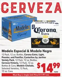 Vallarta Supermarkets Modelo Especial & Modelo Negra offer