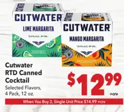 Vallarta Supermarkets Cutwater RTD Canned Cocktail offer