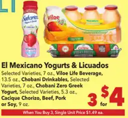 Vallarta Supermarkets El Mexicano Yogurts & Licuados offer