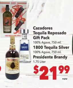 Vallarta Supermarkets Cazadores Tequila Reposado Gift Pack offer