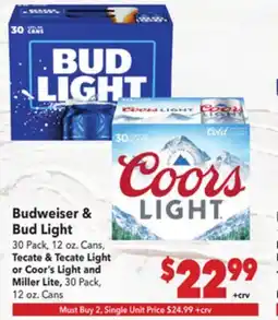 Vallarta Supermarkets Budweiser & Bud Light offer