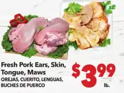 Vallarta Supermarkets Fresh Pork Ears, Skin, Tongue, Maws / OREJAS, CUERITO, LENGUAS, BUCHES DE PUERCO offer