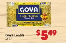 Vallarta Supermarkets Goya Lentils offer