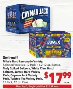 Vallarta Supermarkets Smirnoff Mike's Hard Lemonade Variety offer