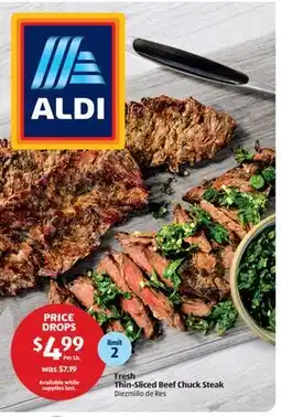 Aldi Fresh Thin-Sliced Beef Chuck Steak offer