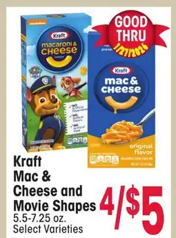 Jewel-Osco Kraft Mac & Cheese and Movie Shapes offer