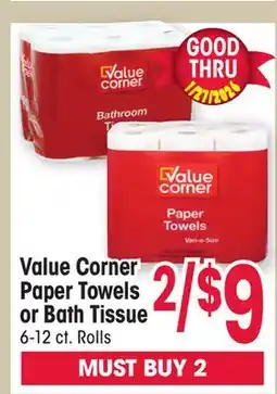 Jewel-Osco Value Corner Paper Towels or Bath Tissue offer