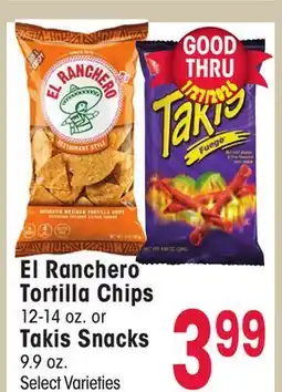 Jewel-Osco El Ranchero Tortilla Chips 12-14 oz. or Takis Snacks 9.9 oz offer