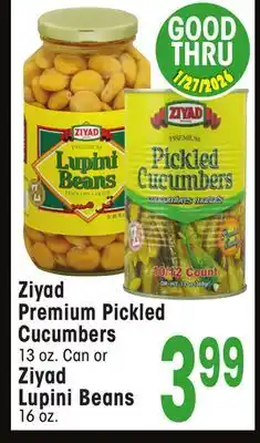 Jewel-Osco Ziyad Premium Pickled Cucumbers 13 oz. Can or Ziyad Lupini Beans 16 oz offer