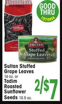 Jewel-Osco Sultan Stuffed Grape Leaves 16 oz. or Tadim Roasted Sunflower Seeds 10.5 oz offer