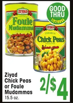 Jewel-Osco Ziyad Chick Peas or Foule Mudammas offer